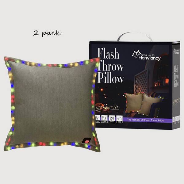 Unbranded (2-Pack) Beige Outdoor Throw Pillow for Sofa Living Room Patio Furniture Courtyard and Camping Chairs