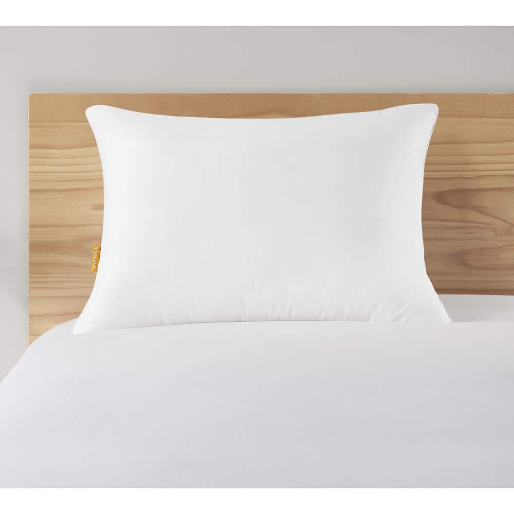White Memory Foam Hybrid Soft Bed Pillow with Zipper Closure