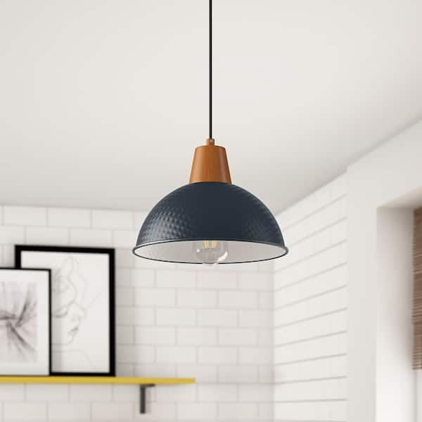 aiwen 1-Light Blue Vintage Pendant Light Adjustable Ceiling