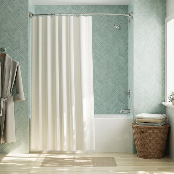 70 in. x 72 in. Water Repellent Fabric Shower Curtain Liner in White