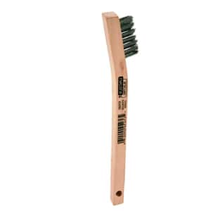 8 in. Long Wooden Handled Stainless Steel Welding Wire Brush (.3 in. x 1.6 in. Bristle Area 3 x 7 Row)