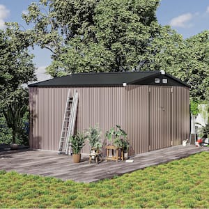 12 ft. W x 10 ft. D Metal Outdoor Storage Shed with Double Door for Backyard Garden Patio Lawn (120 sq. ft.)