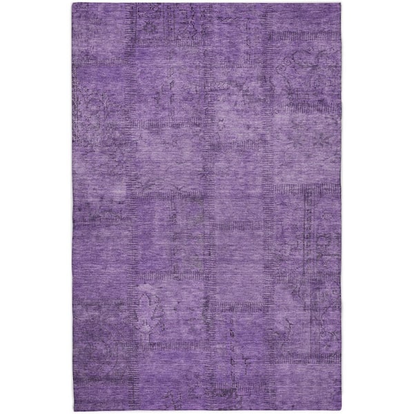 Dream Shag Premium Machine Washable Abstract ADS685 Purple 9 ft. x 12 ft. Area Rug