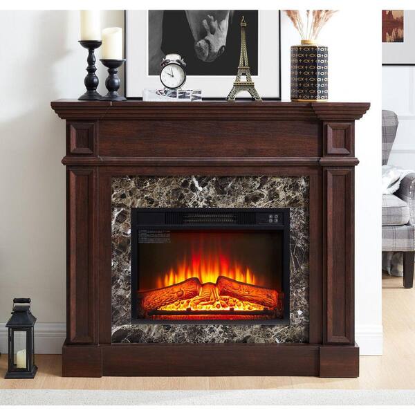 ToolCat 46 in. Freestanding Mantel with 23 in. Electric Fireplace
