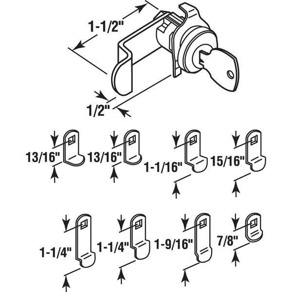 Prime-Line 5-Pin Tumbler Diecast Nickel Plated Mailbox Lock Bommer S 4125