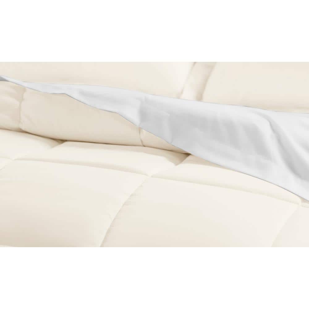 Ivory Double-Brushed Microfiber 8-Piece Full Bedding Set