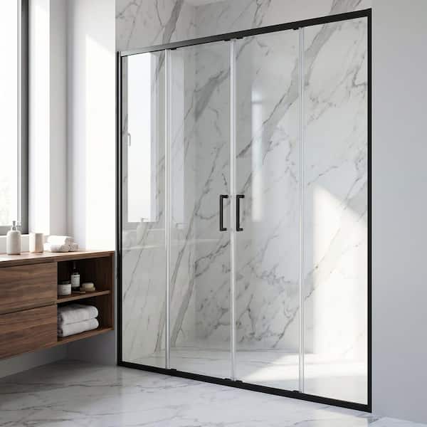 VIGO Paloma 56 to 60 in. W x 74 in. H Semi-Frameless Double