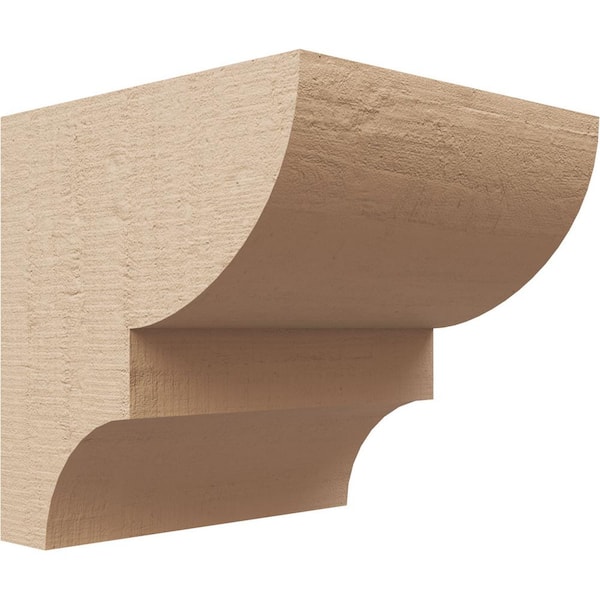 Ekena Millwork 5 in. x 5 in. x 5 in. Series 1 Wide Ridgewood Rough Cedar Woodgrain Timberthane Polyurethane Corbel, Primed Tan