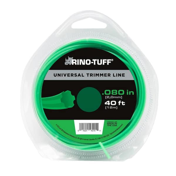 Rino-Tuff Universal Fit .080 in. x 40 ft. Gear Replacement Line for Gas,  Corded and Cordless String Grass Trimmer/Lawn Edger 16215B - The Home Depot