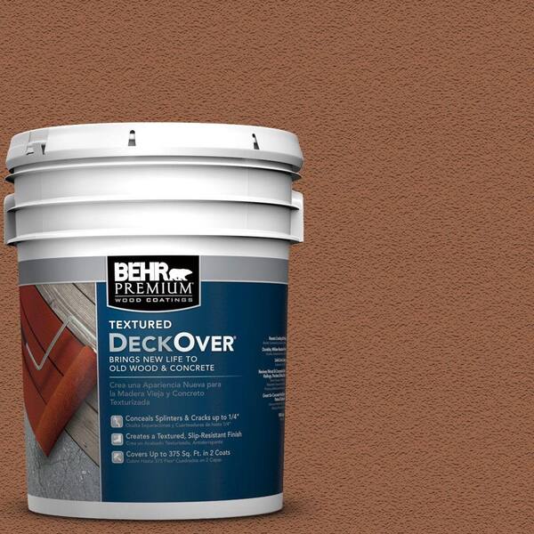 BEHR Premium Textured DeckOver 5 gal. #SC-122 Redwood Textured Solid Color Exterior Wood and Concrete Coating