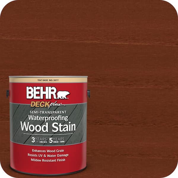 1 gal. #ST-112 Barn Red Semi-Transparent Waterproofing Exterior Wood Stain