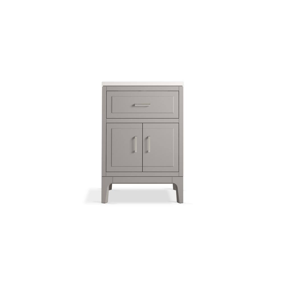 Seer 24" Mohair Grey Freestanding Single Bathroom Vanity with Quartz Top