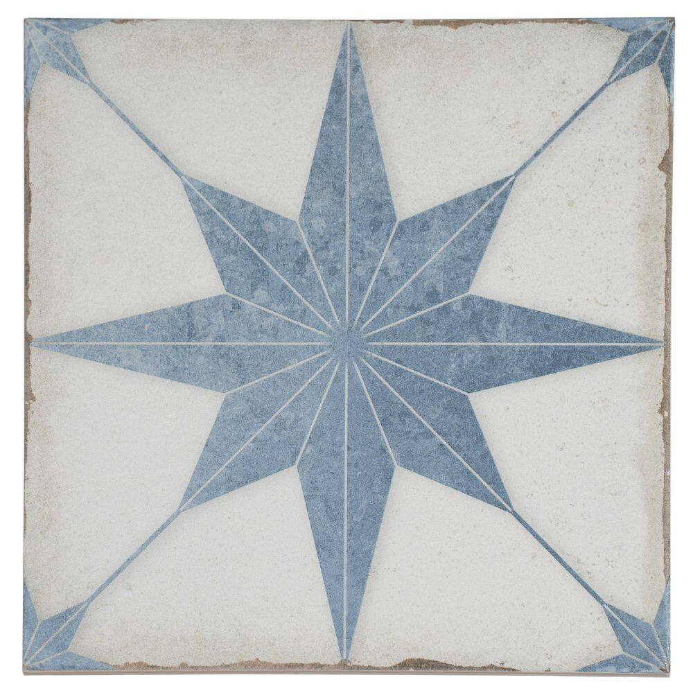 Faenza 8 in. x 8 in. Matte White Weathered Slate Porcelain Square Motif Tile Sample (0.44 sq ft) price history on PriceWatchPro