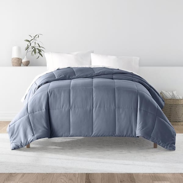 Oversized Twin Reversible Microfiber Comforter - Charcoal/Stone