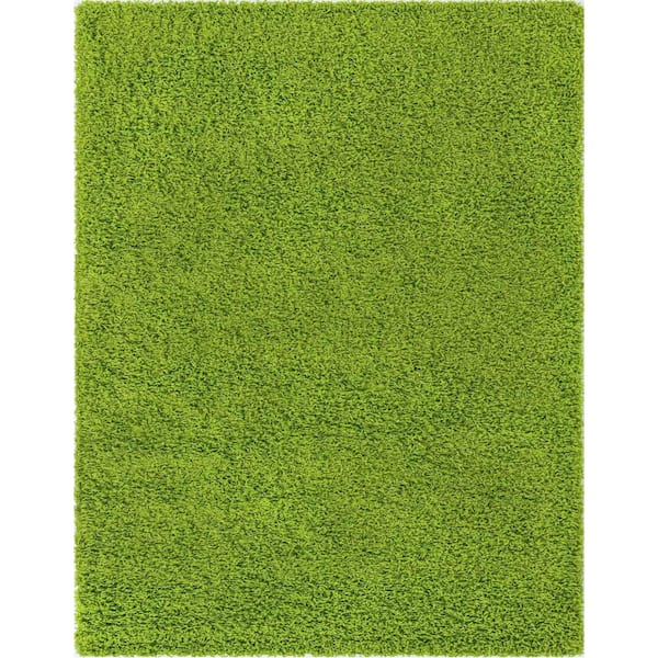 Unique Loom Solid Shag Grass Green 10' 0 x 13' 0 Area Rug