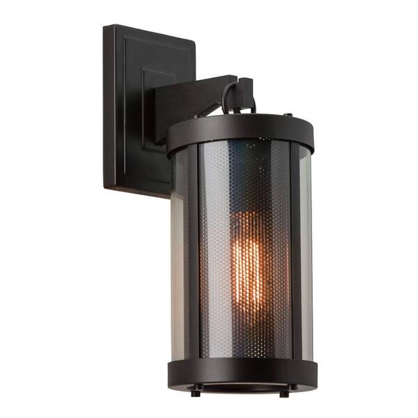 Generation Lighting Bluffton Collection 1-Light Oil-Rubbed Bronze Outdoor 15.875 in. Wall Lantern Sconce