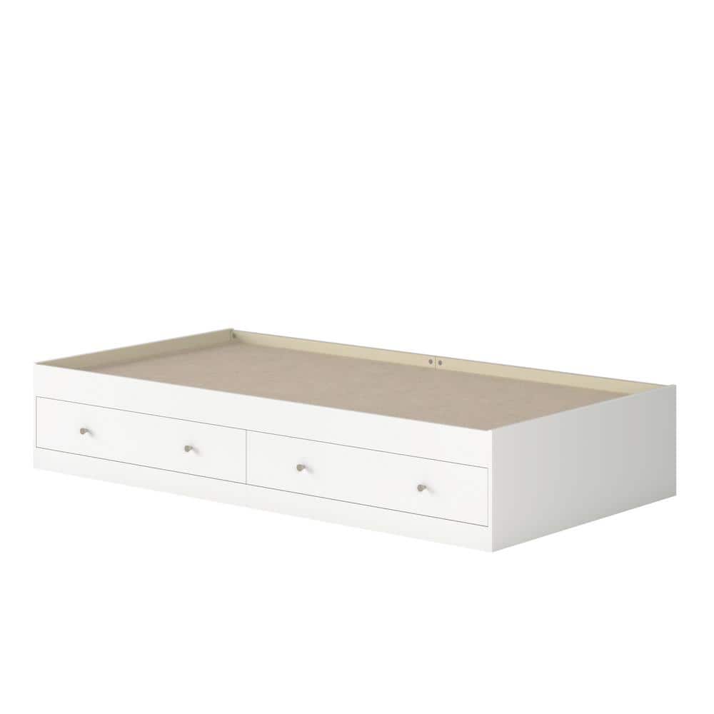 SAUDER Cottage Road Soft White Twin Bed with Storage
