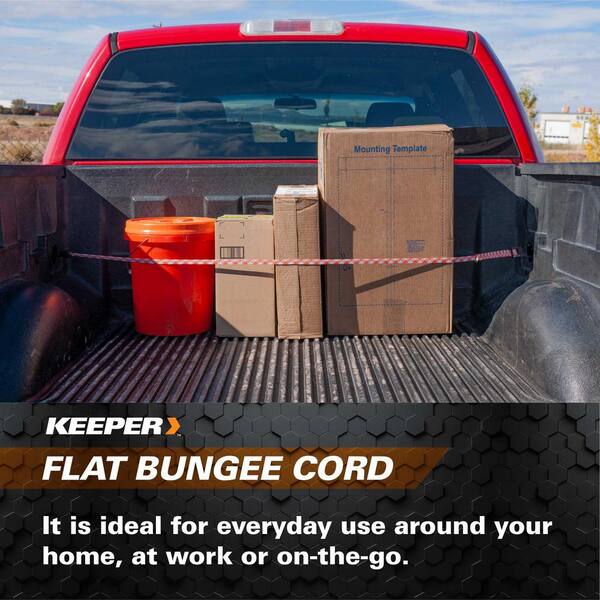 Keeper Adjustable 10 in. to 54 in. Orange/White Bunge Cord with