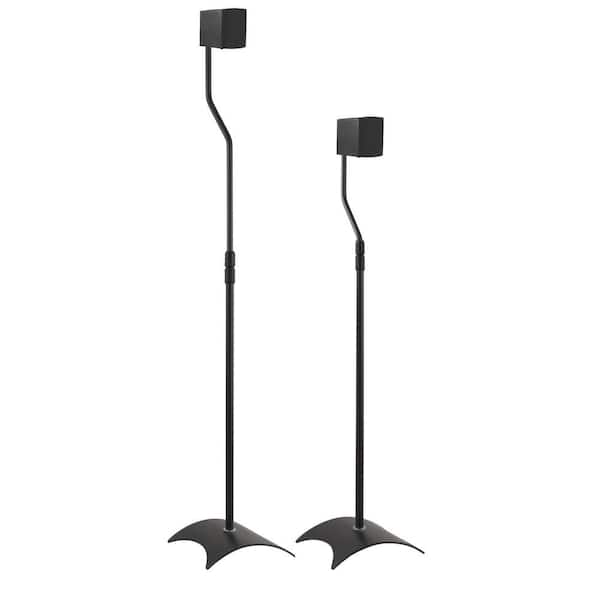 Adjustable Height Speaker Floor Stands, Black (Set of 2)