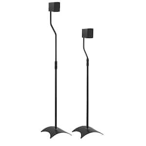 Adjustable Height Speaker Floor Stands, Black (Set of 2)