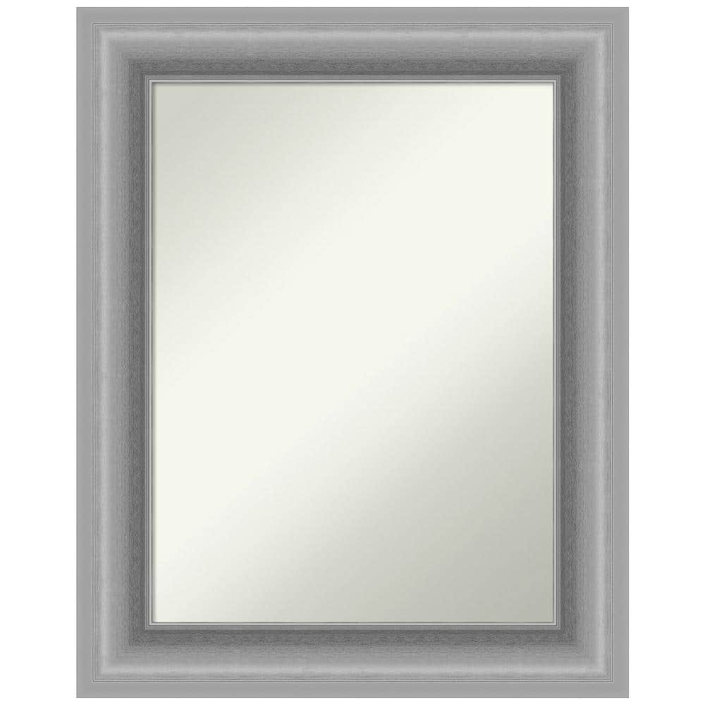 Peak Polished Silver Rectangular Bathroom Vanity Mirror