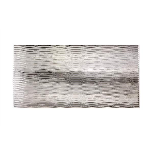 Fasade 96 in. x 48 in. Dunes Horizontal Decorative Wall Panel in Brushed Aluminum
