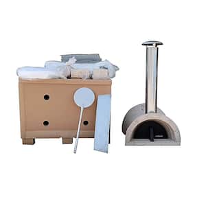 38 in. D x 37 in. W x 23 in. H DIY Wood Fired Outdoor Pizza Oven - Includes SS Flue and Black Door
