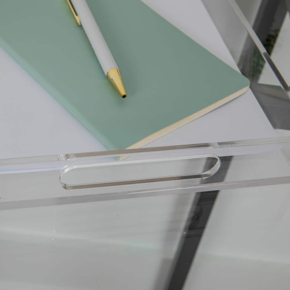 Clear Acrylic Letter Tray with Handles and Anti-Slip Feet