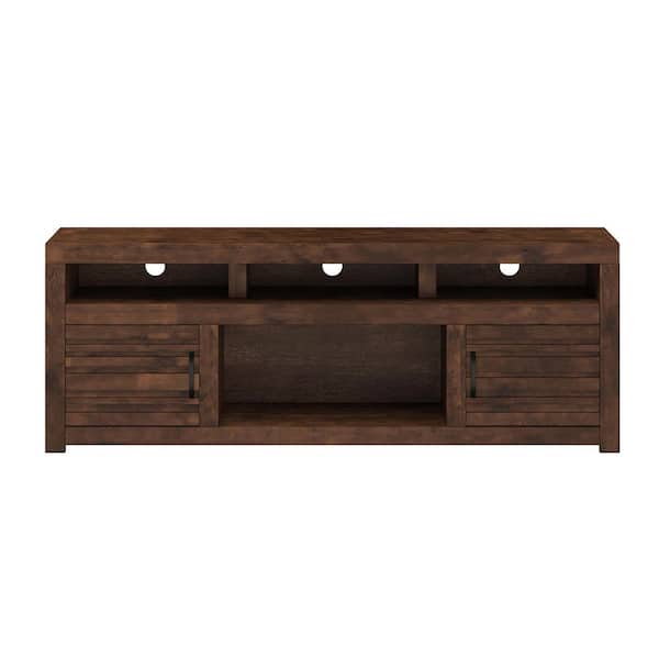 Bridgevine Home 72 in. Fully Assembled Brown TV Stand, Fits TV's up to