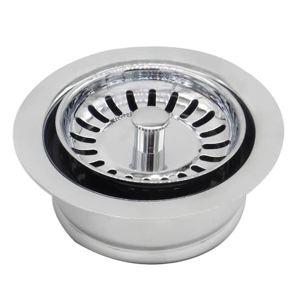 Westbrass 4-1/4 in. Brass Waste Disposal Flange and Strainer Basket in Polished Chrome