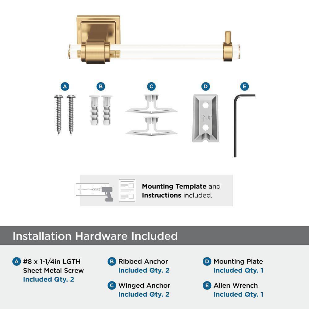 Glacio Clear and Champagne Bronze Single Post Toilet Paper Holder