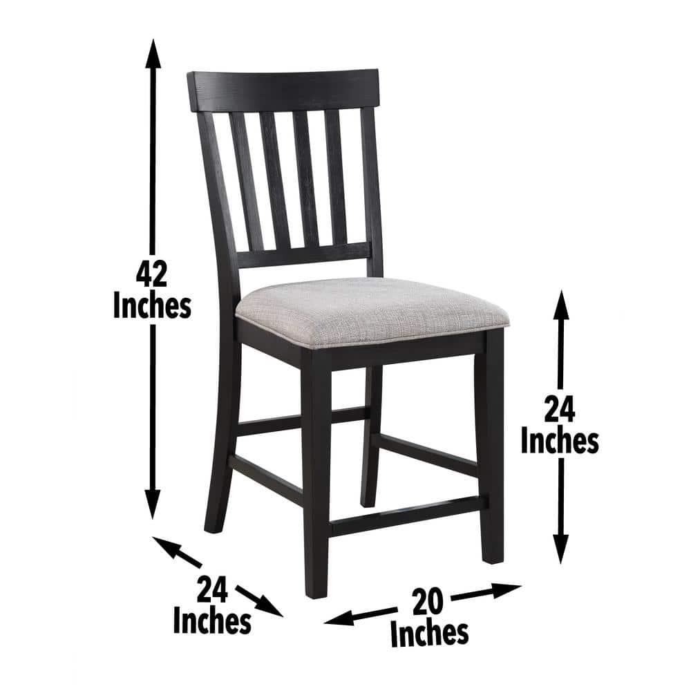 Ebony and Honey Extendable 5-Piece Dining Set with Upholstered Chairs
