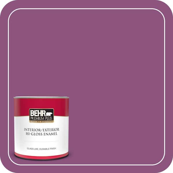 BEHR PREMIUM PLUS 1 qt. #HDC-MD-07 Dynamic Magenta Hi-Gloss Enamel Interior/Exterior Paint & Primer