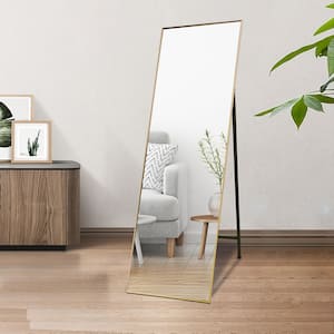 22 in. W x 65 in. H Full Length Standing Floor Mirror with Gold Aluminum Alloy Frame