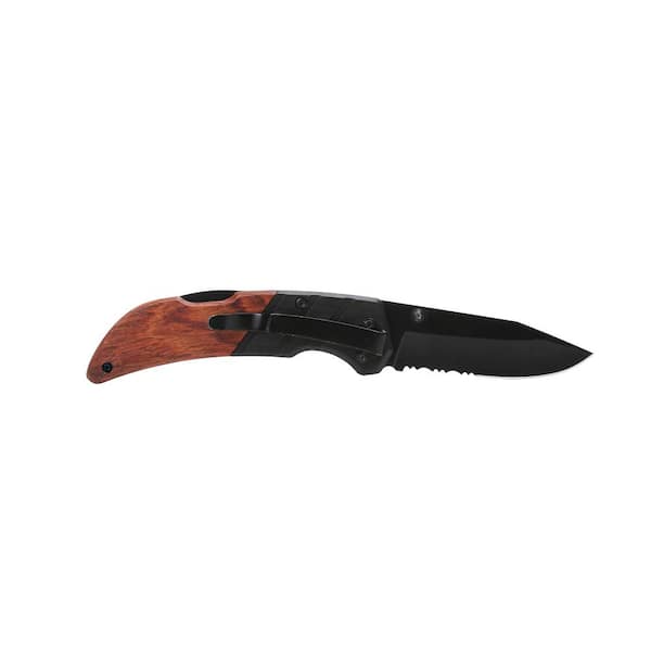 Husky 2.875 Steel Dual Edge Clip Point Folding Knife 99741 - The