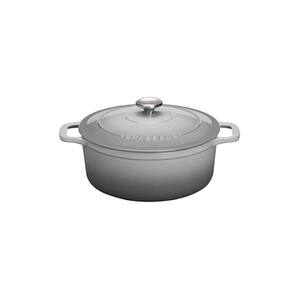 Chasseur 7.25 qt. Celestial Grey French Enameled Cast Iron Oval Dutch Oven