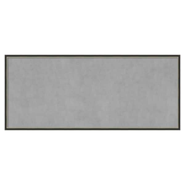 Amanti Art Theo Black Silver Narrow 49 in. x 21 in Framed Magnetic Board