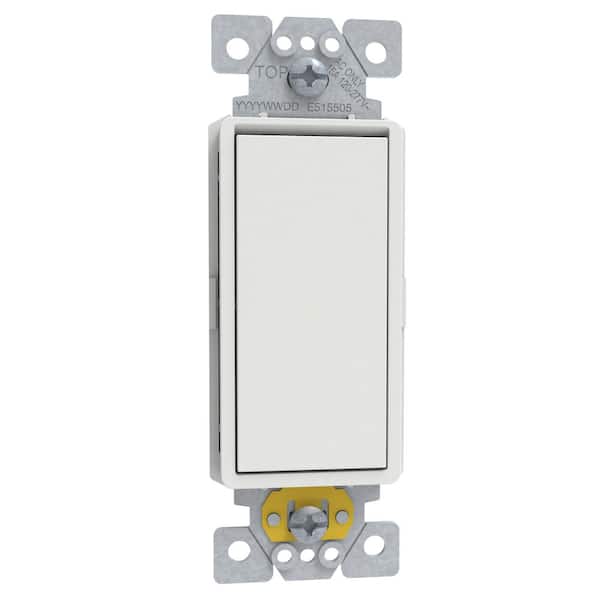 X Series 15 Amp 4-Way Rocker Switch Back Wire Light Switch Matte White