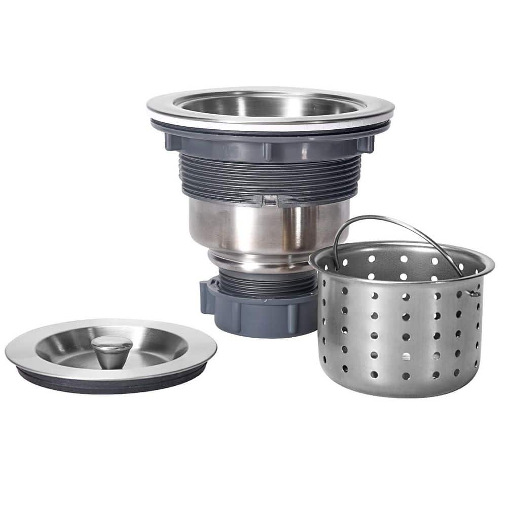 4.4 in. W x 4.4 in. D x 3.85 in. H Silver Durable Brass Kitchen Sink Drain Assembly Kit with Sink Strainer Waste Basket price history on PriceWatchPro