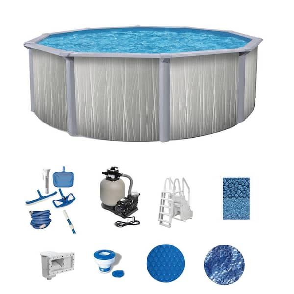 Marion 12 ft. Round 52 in. Deep Hard Sided Above Ground Deluxe Pool Package