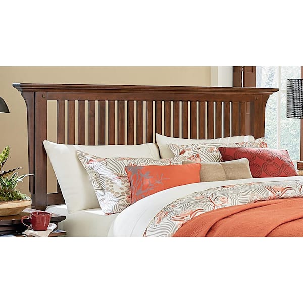 Osp Home Furnishings Modern Mission Oak Queen Headboard In Vintage Bp 4201r 201k The Home Depot