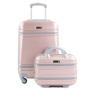 Varsity 2-Piece Rose Gold/Grey Carry-On Spinner Cosmetic Suitcase