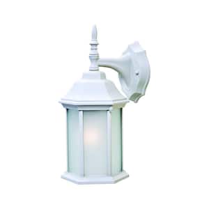 Craftsman 2 Collection 1-Light Textured White Outdoor Wall Lantern Sconce