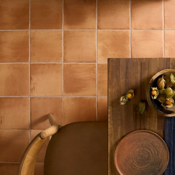 Sienna Terracotta Peach 8.85 in. x 8.85 in. Matte Porcelain Floor and Wall Tile (8.69 sq. ft./ Case)