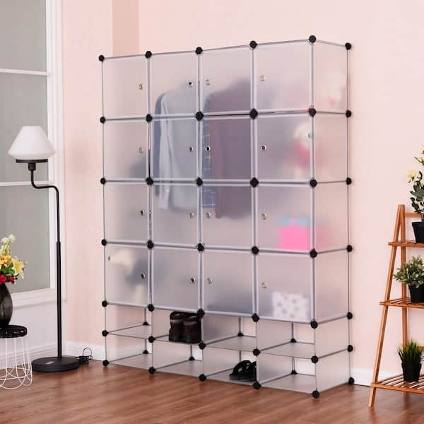 White Steel Portable Closet  Rack 58 in. W x 72 in. H