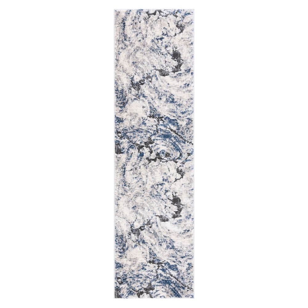 Petra 2 ft. x 8 ft. Ivory/Blue Marble Abstract Runner Rug price history on PriceWatchPro
