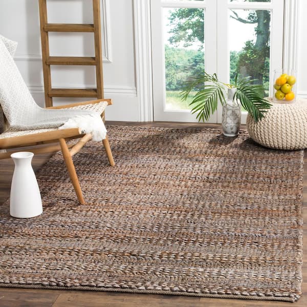 Natural Fiber Beige 6 ft. x 6 ft. Square Solid Area Rug