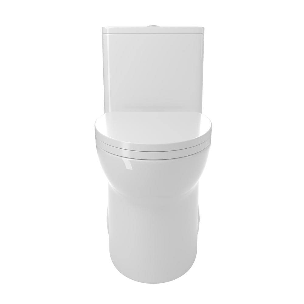 Glossy White Ceramic Elongated Dual Flush One-Piece Toilet