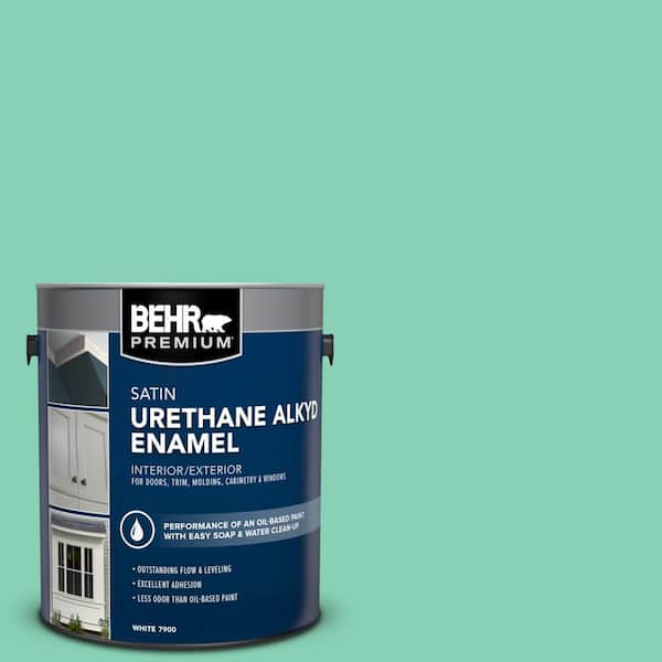 BEHR PREMIUM 1 gal. #P420-3 Tropical Trail Urethane Alkyd Satin Enamel Interior/Exterior Paint
