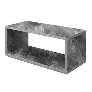 Northfield 42 in. x 18 in. Gray Faux Marble Rectangular Wood Coffee Table with Shelf